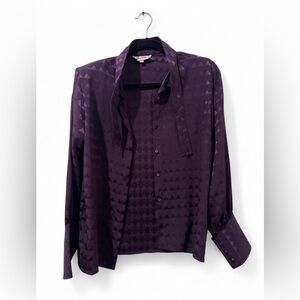 Silky Vintage Purple Button Down Shirt